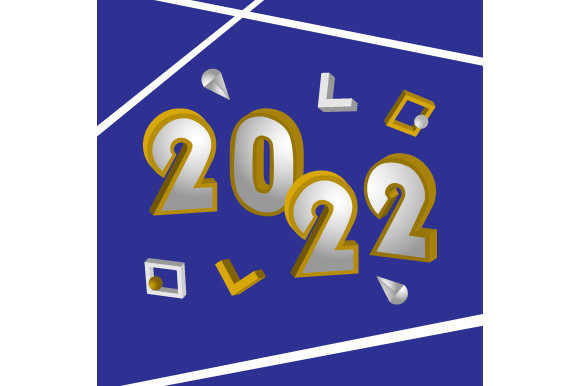 3d Abstract 2022 Design Vector on Blue as a Strategic Design Asset