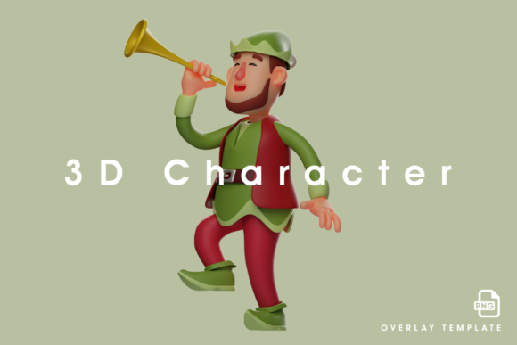 3D Elf Cartoon Design Playing Trumpet: Creative Uses