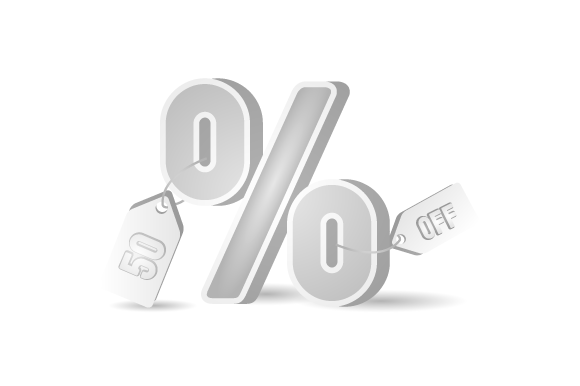 3D Percentage Tag Design Vector Isolated