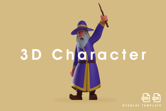3D Witch Cartoon Design Lifts His Stick: Bringing Animated Magic to Digital Projects