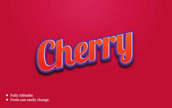 Cherry 3D Text Effect Design Template