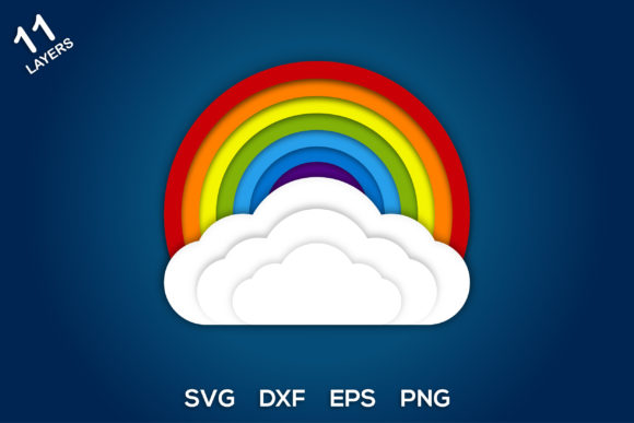 Colorful 3D Rainbow SVG Design