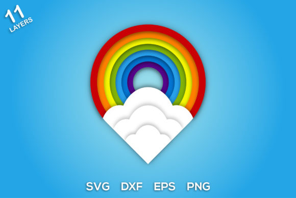 Colorful 3D Rainbow SVG Design 3: Versatile Visuals for Modern Creators