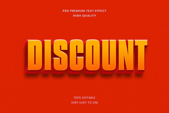 Discount 3D Text Effect PSD Mockup