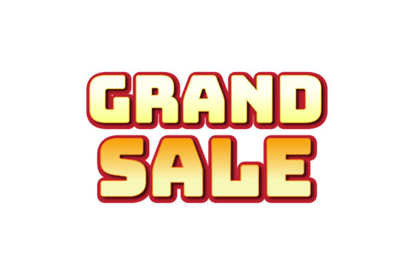 Grand Sale Text Design with 3D Effect