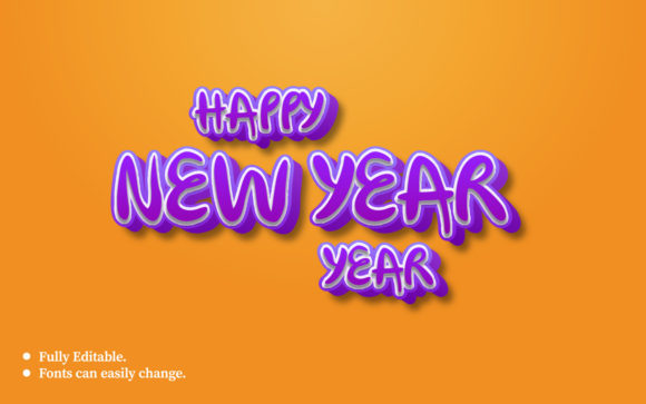 New Year 3D Text Effects in Design