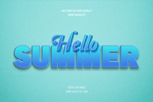Summer 3d Text Style Effect Mockup