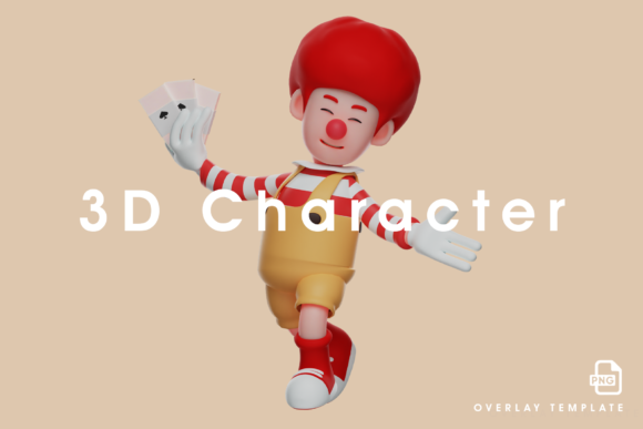 The Art and Impact of 3D Clown Boy Design Showing Magic Cards