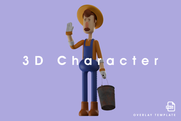 Understanding 3D Farmer Cartoon Design Holding Bucket in Visual Content