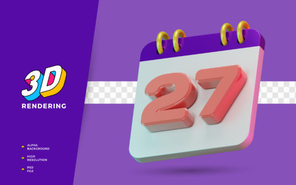 Understanding the 3D Render Symbol Calendar Date Number 27 in Modern Design Workflows