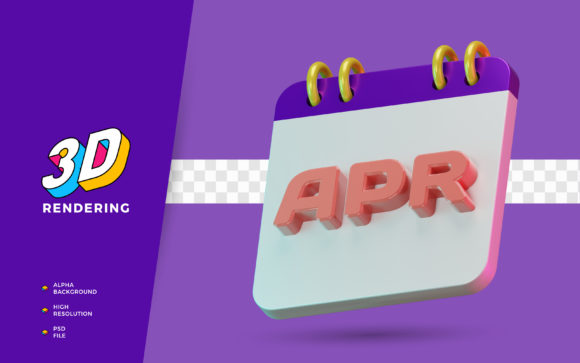 Using an April Calendar Month 3D Rendering in Your Creative and Planning Workflows